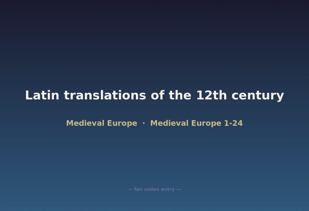Latin translations of the 12th century